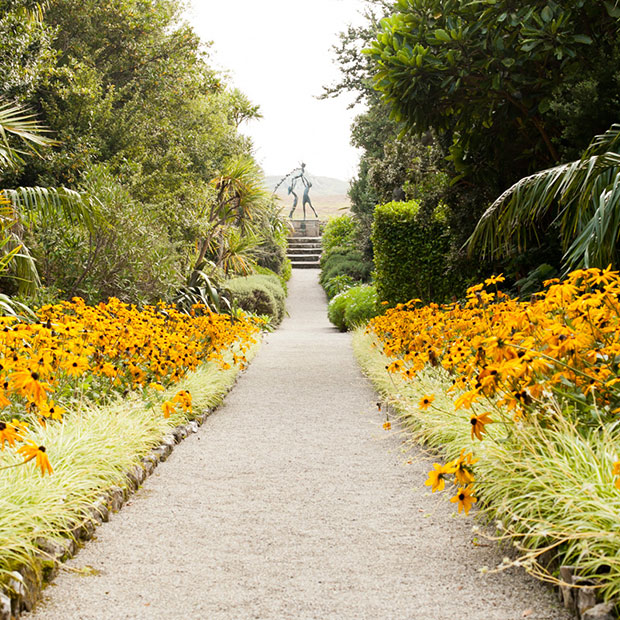 Palms and palm trees give the garden an amazing sense of height.